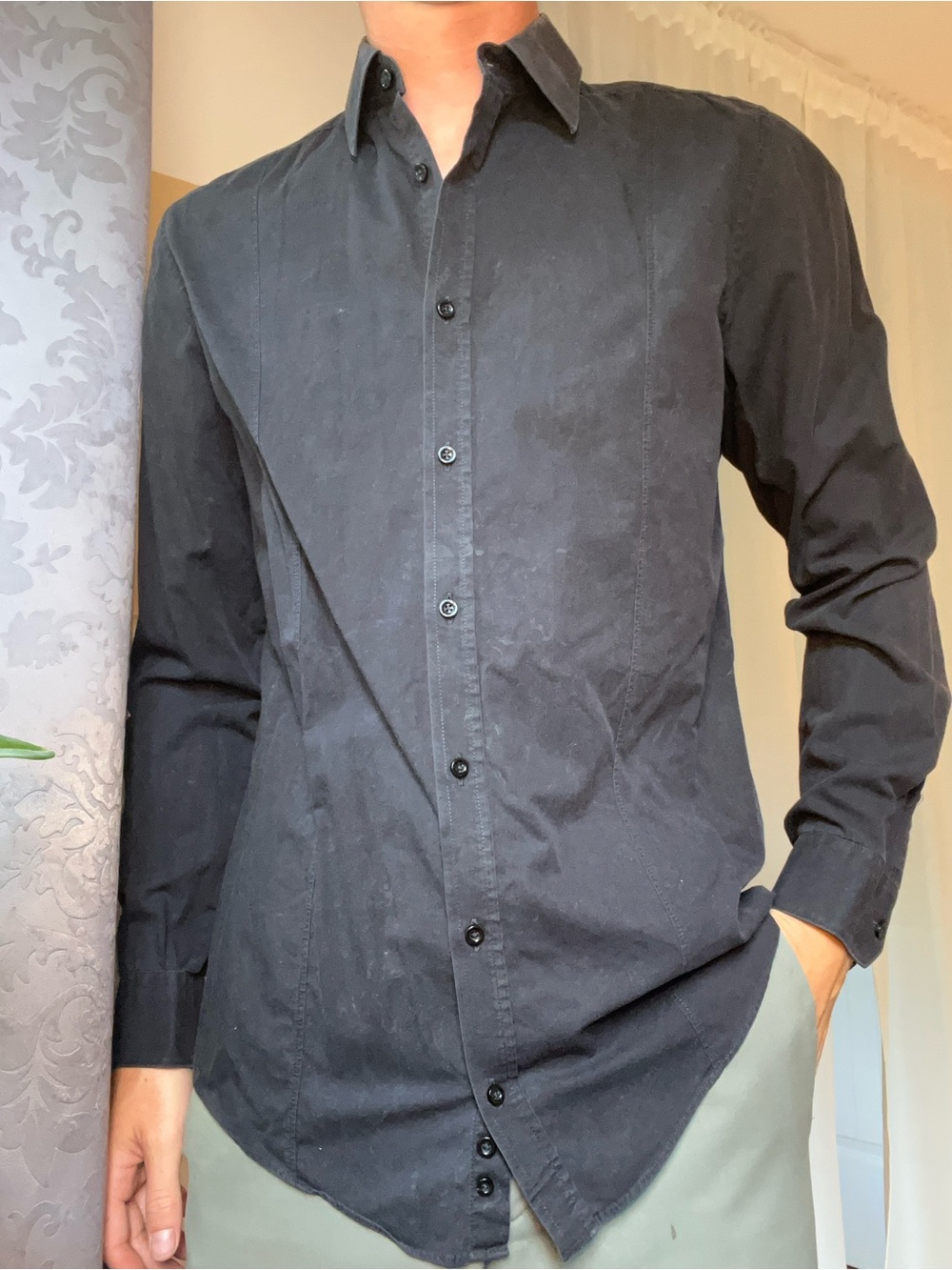 Ventti Black Men's Dress Shirt